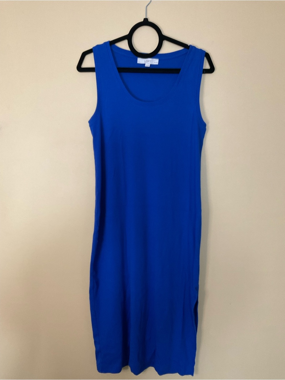 LOFT Royal Blue Sleeveless Scoop-Neck Midi Dress
